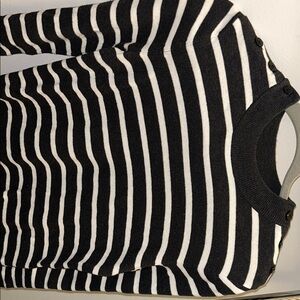 Grey and White Striped Sweater Dress